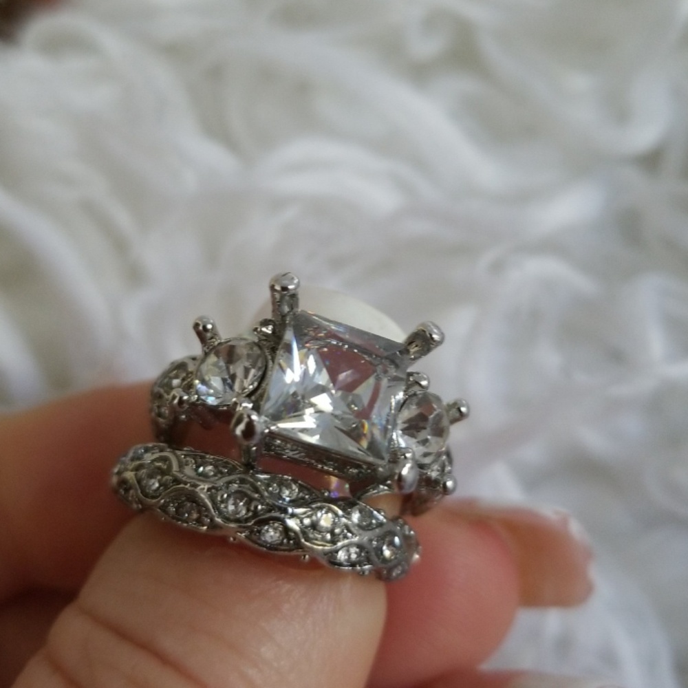 .925 Sterling Silver Wedding Ring Set 6